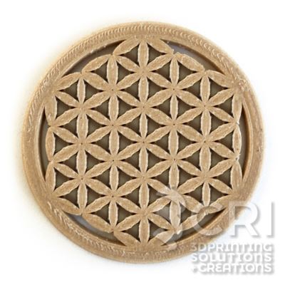 Sottobicchiere Fiore della Vita Wood stampa 3d